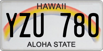 HI license plate YZU780