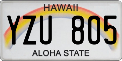 HI license plate YZU805