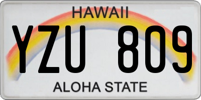 HI license plate YZU809