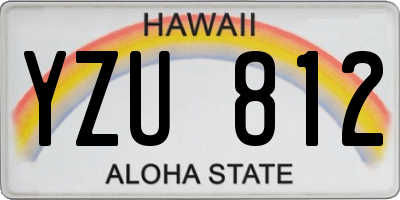 HI license plate YZU812