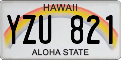 HI license plate YZU821
