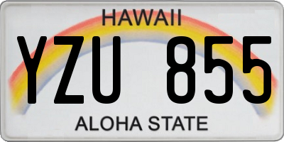 HI license plate YZU855