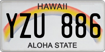 HI license plate YZU886