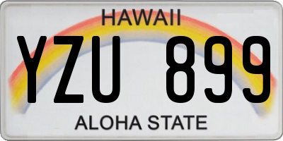 HI license plate YZU899