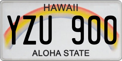 HI license plate YZU900