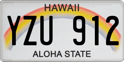 HI license plate YZU912