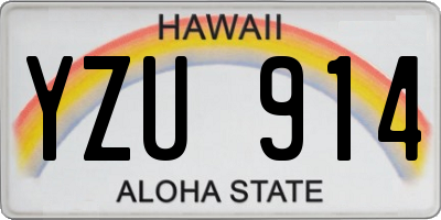 HI license plate YZU914