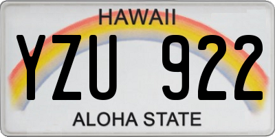 HI license plate YZU922