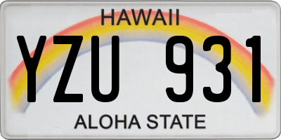 HI license plate YZU931