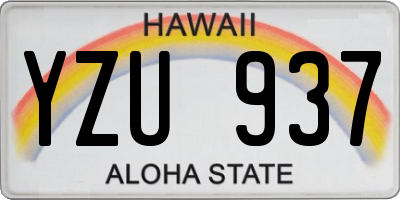 HI license plate YZU937