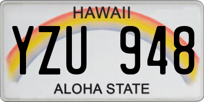 HI license plate YZU948