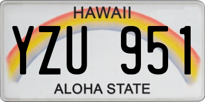 HI license plate YZU951