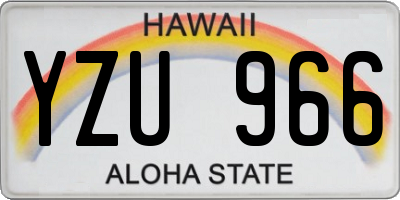 HI license plate YZU966
