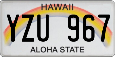 HI license plate YZU967