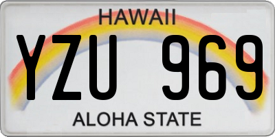 HI license plate YZU969