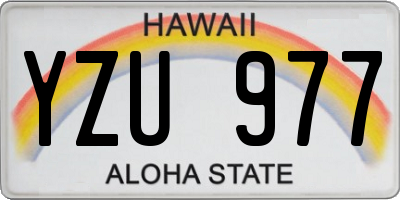 HI license plate YZU977