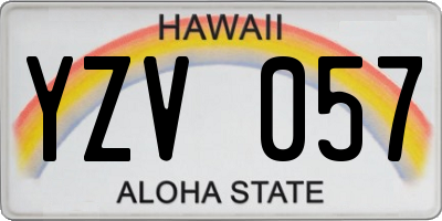 HI license plate YZV057