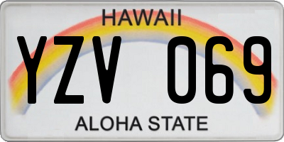 HI license plate YZV069