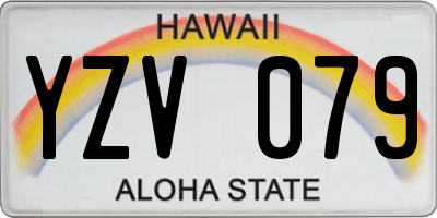 HI license plate YZV079