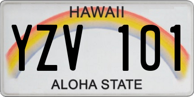 HI license plate YZV101