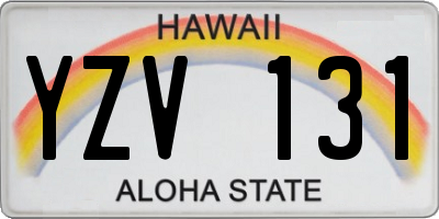 HI license plate YZV131