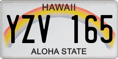 HI license plate YZV165
