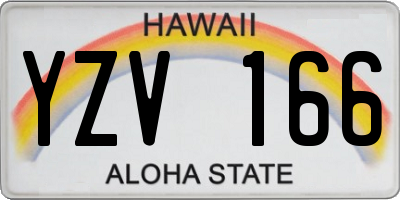 HI license plate YZV166