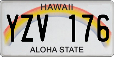 HI license plate YZV176