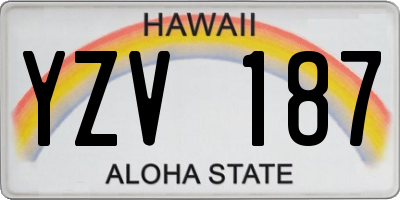 HI license plate YZV187