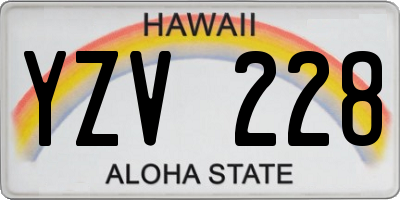 HI license plate YZV228