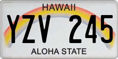 HI license plate YZV245