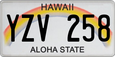 HI license plate YZV258