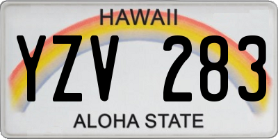 HI license plate YZV283