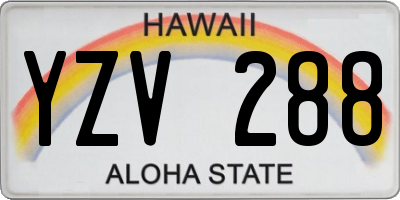 HI license plate YZV288