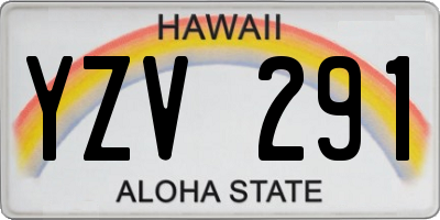 HI license plate YZV291