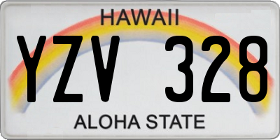 HI license plate YZV328