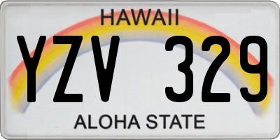 HI license plate YZV329