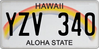 HI license plate YZV340