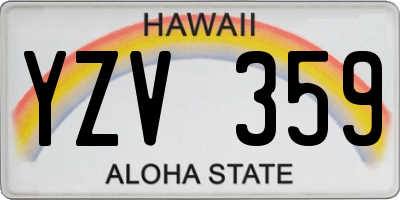 HI license plate YZV359