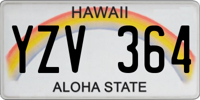 HI license plate YZV364