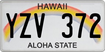 HI license plate YZV372
