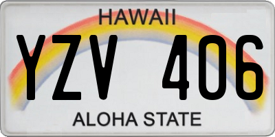 HI license plate YZV406