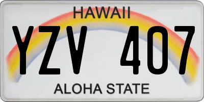 HI license plate YZV407
