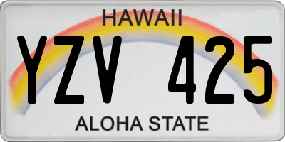 HI license plate YZV425