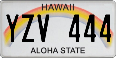 HI license plate YZV444