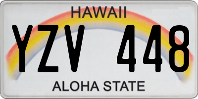 HI license plate YZV448