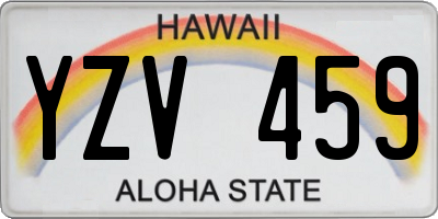 HI license plate YZV459