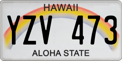 HI license plate YZV473