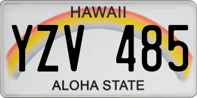 HI license plate YZV485