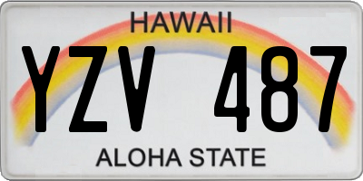 HI license plate YZV487